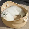 Canis Pens Handmade Rattan Cat Bed e Dog House Tecido Verão Cool Nest Usado para Gato e Gatinho Scratch Sleep Mats Cat Lounge Mats Y240322