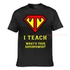 女性用Tシャツ私はあなたの超大国の先生のTシャツのグラフィックティーを教えますシャツはまっすぐに教えています鉛筆鉛筆