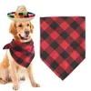 Abbigliamento per cani Sciarpa per gatti per gatti Divertente cappello sombrero messicano con parte superiore regolabile in paglia Gattino