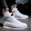 boots Autumn Men Ankle Boots Highcut Solid Sneakers Laceup Motorcycle Boots Platform Skateboard Sport Trainers Shoes Nightclub Shoes