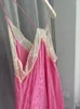 Casual Dresses Women's Dress 2024 Summer Silk Patterned Jacquard Lace Stitching Irregular Slim Sexy Sleeveless Midi Sling Robe