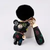 Nouveau mignon porte-clés mode ours en peluche concepteur porte-clés anneau cadeaux femmes PU cuir boucles de voiture sac charme accessoires hommes porte-clés animal