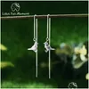 Orecchini pendenti con lampadario Lotus Fun Moment Real 925 Sterling Sier Natural Original Fashion Jewelry Interessante simpatico uccello goccia per Wom Otdpv