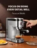 Ferramentas ZZUOM Espresso 20Bar Máquina de café semiautomática doméstica com espuma de leite