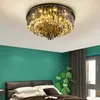 Lustre rond en cristal de luxe, nouveau design, éclairage d'intérieur décoratif, luminaires de plafond led