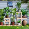 Système d'arrosage automatique solaire Kit d'irrigation goutte à goutte automatique dispositif d'arrosage automatique avec minuterie pour plantes dans la serre du balcon du patio