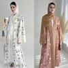 Vêtements ethniques Ramadan Femmes musulmanes Imprimer Maxi Robe Dubaï Abaya Turquie Kaftan Eid Djellaba Jalabiya Islam Robe Arabe Kimono Cardigan