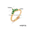 Bagues de cluster Ins Fashion Simple Bague de luxe Bijoux en acier inoxydable Zircon Crown Open Drop Livraison DHT1P