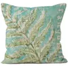 Pillow Nordic Style Green Leaf Plant Decorative Pillowcase Linen Home Living Room Sofa Car Seat Cover Multifunctional