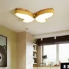 Lustres modernos luz de teto de madeira led borboleta lustre quarto meninos e meninas bebê bonito crianças