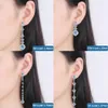 3cttw D couleur boucles d'oreilles pour femmes 925 en argent Sterling Original Long gland oreille gouttes fiançailles bijoux de mariage 240228