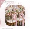 10100pcs Terracotta Chair Wedding Covers Cheesecloth Bow 리본 파티 행사 7x98in 240307