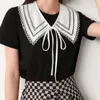 Laços femininos bowknots colar falso xale para camisa blusa destacável lapela falso vestido de estudante suéter decorativo