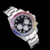 Luxury designer watches automatic mechanical movement 41mm silver plated iced out watch rainbow chronograph rubber strap wristwatch woman sb077 C4