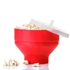 Ciotole in silicone per microonde, secchiello per popcorn, ciotola pieghevole rossa, grande capacità, resistente alle alte temperature, cucina domestica