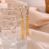 매달린 귀걸이 패션 패션 여성을위한 간단한 낚시 테일 형태의 스테인리스 스틸 18k 금 도금 hypoallergenic 보석 선물
