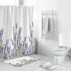 Rideaux de douche Bohême Ensemble de rideaux avec tapis Tapis de bain Salle de bain Tapis antidérapant imperméable Tapis de toilette durable Décor de baignoire