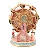 Figurine decorative Girevoli in resina Ruota panoramica Orso Carillon rotante Orologio Decorazione domestica Regalo di Natale