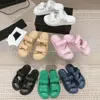Женские сандалии, сандалии для папы, летние тапочки из телячьей кожи, мягкие дизайнерские шлепанцы с пряжкой и ремешком, модная пляжная обувь с коробкой 539