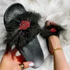 Slippers Fashion Spring And Summer Women Thick Bottom Flat H Red Lip Decoration Rhinestones