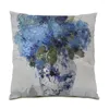 Pillow Decoration Home Cover 45x45 Square Scenic Throw Covers Living Room Polyester Linen Velvet Gift E1079