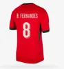 24 25 Portuguesa Portugal Futebol Jerseys FERNANDES RONALDO Cristiano Portugieser 2024 Euro Cup Camisas de futebol Homens Kit Infantil Equipe B.FERNANDES JOAO FELIX 2025 Preto