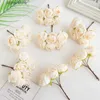 Faux blommor grönare 6 st konstgjorda blommor falska siden rose till julkrans tillbehör hem blommor arrangemang bröllop brud bukett dekoration y240322