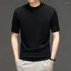 Men's Sweaters Men Wool Half Worsted Knitted Thin Sweater Shirt 2024 Spring Short Sleeve Mockneck Man Pullovers Tshirt