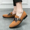 Mocassins plats décontractés pour hommes, chaussures légères en cuir souple, mocassins de conduite en daim à la mode, chaussures de fête de mariage à enfiler, grande taille: 38-46