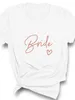 Kvinnors t-shirt kvinnors team brud Team T-shirts 2022 Black Hen Party Single Party White Grey Girl Wedding Womens Top T-shirt 240323