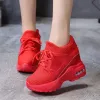 Shoes Women Shoes Red Thick Sole Platform Wedge Shoes Student Sneakers Increase Height 9cm Women Walking Shoes Fashion Ladies Shoes