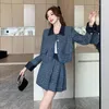 Casual Dresses E Streetwearmaxi Es For Women Rsvppap Officials Store W4M French Style Blue Small Fragrance Suit Autumn Tweed Top Exqu Dress