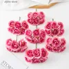 Faux Floral Greenery 6Pcs Artificial Flowers Fake Rose Bouquet For Christmas Garland Accessories Home Living Room Ornamental Flowerpot Wedding Decor Y240322