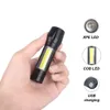 Mini USB -laddningsbar kolv ficklampan Adutable Zoom Aluminium Eloy Q5 Torch Portable Outdoor Camping Lamp 3W Inbyggd batterilampor Ljus med presentförpackning