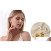 Stud Bottega örhängen 18K Gold Hoop Women Italy Hollow rostfritt stål Hypoallergeniskt pläterat tårfallsvattenörning för tjej Orec DHC9Z