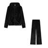 Juicy Apple Y2K Custom Logo Plus Size Women Velvet Cropped Velvet Sewing Suits Outfit Two Piece Jogging Set Workout Two Pieces Zipper Jogger Fitness Tracksuit