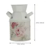 Vases Vase Vintage Metal Flower Iron Jug Office Bucket Decoration Planter For Home Decorative Holder Retro Pot Wedding