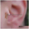 Clip-on skruv tillbaka 1 par falsk tragus piercing näsring 14k gult guld fylld manschett öron manschett tragus örhänge droppleverans smycken öron dhtpu