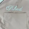 ヨーロッパUSA 24SS刺繍文字ポケットパッチワークティーハワイビーチカジュアルシャツ春夏クールヒップホップ半袖0322