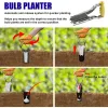 Planters 1 PCS Garden Bulb Planter Automatic Stainless Steel Soil Release Tool Handheld Bulb Transplanter Tool With 4Inches Depth Mark,