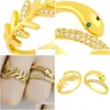 Cluster Rings 1 Piece Gold Color Women Adjustable Snake Creative For Party Jewelry Model Drop Delivery Ring Otnvq