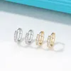 Diamond Hoop Earrings 925 Sterling Silver for Women White Gold Plated18K Plated Fashion Simple Ear Fine Jewelry 240228