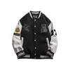 Men039s Giacche American Streetwear Retro Varsity Jacket Uomo Lettera Ricamo Bomber Abbigliamento Marrone Cappotto uniforme da baseball Haraj1551636