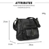 Shoulder Bags Vintage Messenger Bag Women Soft Leather Crossbody Multi-pocket Multi-function Solid Color Retro For Street Travel