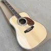 D Model Solid Wood Acoustic Guitar, Custom Headstock Logo, Abalone Binding and Inlay, 6 Strings, Free Frakt