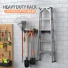 Rack, 48 Inch Garage Organizer Wall Mounted Storage System with 6 Double Layer Hooks, Super Heavy Duty Garden Tool Hanger for Ski Gears, Chair, Rake Shovel Yard