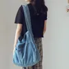 Sacs à bandoulière Toile coréenne Sac à bandoulière pour femmes Denim Mode Fille Étudiants Livre de messager pour femme 2024 Tendance Grands sacs à main