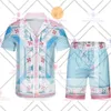 Casablanc Shirt Designer Casa Shirt Herren T -Shirt und Mesh Casablanc Shirt Shorts Sets Casa Blanca Männer Polo Hemd Damen Masao 220