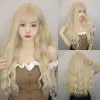 Synthetic Wigs Long Body Wave Wig With Bangs Bury Wine Red Colorf Party For Women Natural Daily Cosplay Hair Heat Resistant Drop Deliv Dhypi