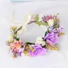 Dekorative Blumen, 1 Stück, Brautjungfern-Haarblumen-Stirnbänder, romantische künstliche Rosen, Hochzeitskränze, Stirnband, Mode-Accessoires